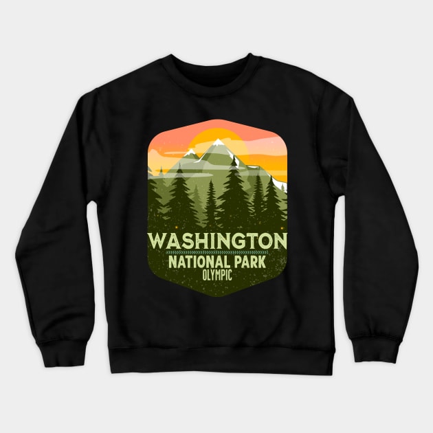 Vintage Olympic National Park Washington Crewneck Sweatshirt by Alien Bee Outdoors